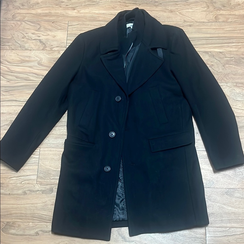 Classic Black Overcoat Kenneth Cole size S